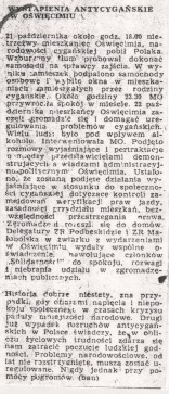 DDziś przypada 37 rocznica rozruchów antyromskich, zwanych pogromem oświęcimskim. Wydarzenia z 21-22 października 1981r....