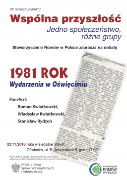 Stowarzyszenie Romów w Polsce zaprasza na debatę pt. 1981 rok. Wydarzenia w Oświęcimiu